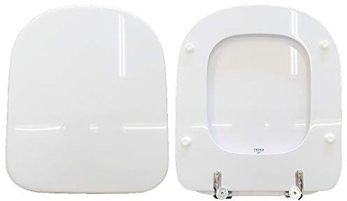 Abattant WC Iris bleu ciel bois revêtu de résine polyester blanc