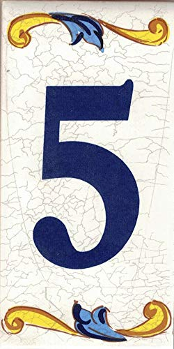 Numero civico esterno. Numeri civici esterni. Numero civico esterno moderno. Numero civico esterno ceramica. Nomi, indirizzi e segnaletica. Design “Craquelé” (Numero Cinque 5)