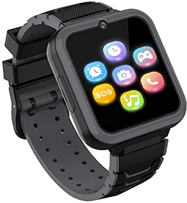 Kids Smartwatch Phone for Boys Girls with 16 Games, HD Touch Screen Smart Watch for Kids with Games Music Player Two-Way Call SOS Flashlight Calculator Recorder Alarm Clock, Birthday Gifts for 4-12Y