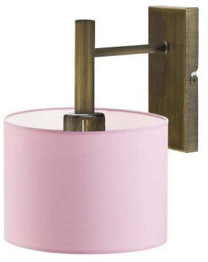 SLV AKRA Applique murale avec abat-jour Rose clair Cadre doré vieilli