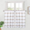 LinTimes Taupe Kurze Vorhänge, Scheibengardine Bistrogardine Vorhang Horizontale Waffel Fenstervorhang Halb Gardine Paarig Schals für Küche Wohnzimmer Landhaus 2er-Set B 76 cm x H 61cm