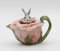 Cosmos Gifts Rose Rabbit Teapot, Multicolored