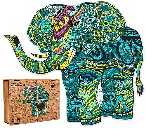 ACTIVE PUZZLES - Tierpuzzle | Erwachsene | Holzpuzzles, Lasergeschnitten, Nachhaltig und Umweltfreundlich, Hochwertige Verarbeitung (Elefant)