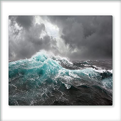 Canvas Fly 60x52 Glas-Herdabdeckplatte für Induktions- & Cerankochfeld, Küchen-Spritzschutz, Universale Küchenarbeitsplatte, Schneidebrett & Kochplatte-Abdeckung, Glasplatte inkl.Silikonnoppen (24)