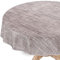 Tischdecke abwaschbar Wachstuch Wachstuchtischdecke Gartentischdecke Leinen-Optik Pflegeleicht Wasserabweisend 100 x 100 cm (Rund) Grau mit Saum