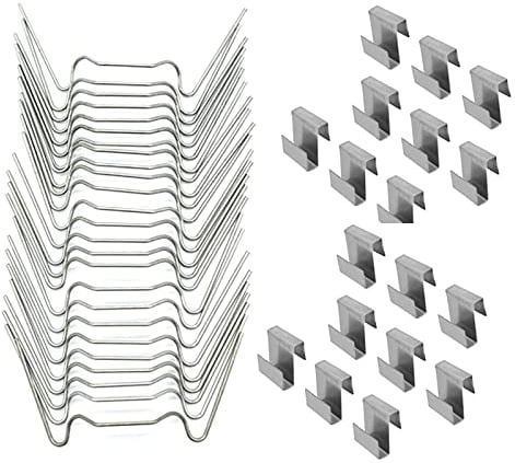 Young Wolf Lot de 100 clips épais en acier inoxydable pour vitrage de serre - Argenté, Facile à utiliser, Antirouille