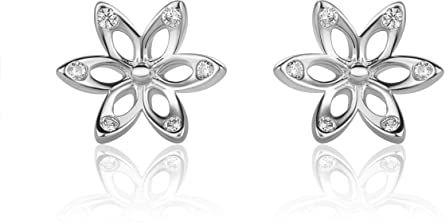 Ohrstecker 14 Karat Kleine Blumen Ohrringe Aus 585 Weißgold Mit Zirkonia