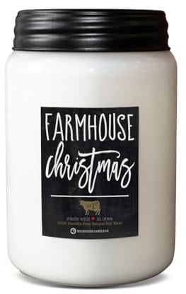 Milkhouse Farmhouse Christmas Soy Candle, 26 oz Farmhouse Jar, 150+ Hr Burn