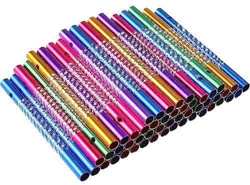 Windspiel-Röhren, Aluminium-Windspiel, Windspiel zum Basteln, für Erwachsene, Kinder, Kunsthandwerk, 8 cm, 5 Farben, 100 Stück
