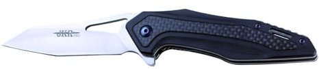 joker Coltello da caccia pieghevoli JKR10010, Manico G10 / Fibra de Carbonio in nero e Lama de Acciaio D2 de 8 cm per attività di caccia, pesca ed escursionismo
