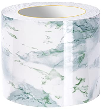 VisitRyl Bordo Per Carta Da Parati Impermeabile, Decorazione Autoadesiva Rimovibile Per Cucina, Bagno, Piastrelle, Onice Verde 15cm X 500cm