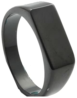 Pinky Ring Herren, Men Ring Titanium Männer Ringe Schwarz Rechteck Größe 62 (19.7) Männer