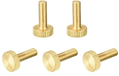 sourcing map Rändelschrauben, M5 x 16 mm, flache Messingschrauben, Griffknöpfe für PC, Elektronik, mechanisch, 5 Stück