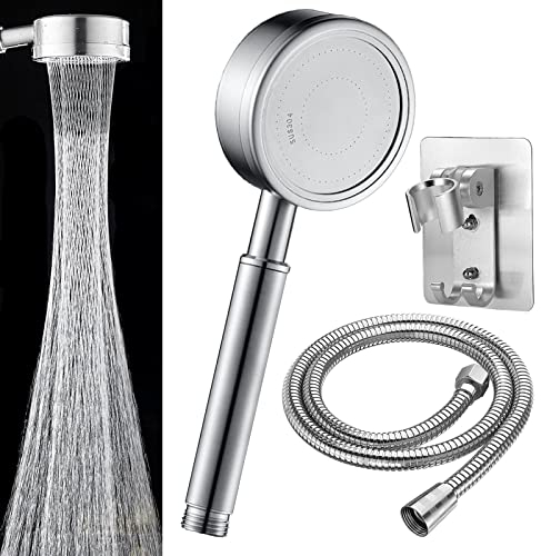 STOAT®Edelstahl-Brausegarnitur mit Brausehalter, 1,5 m Brauseschlauch, Wasserfilter-Brausekopf,duschkopf wassersparend,duschkopf mit schlauch,duschbrause,duschköpfe,duschset,duschsparkopf