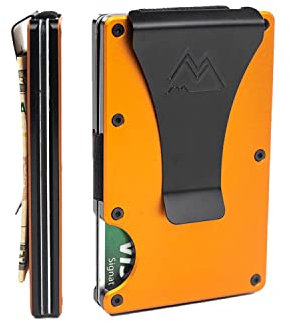 Mountain Voyage Co - Porte-Cartes de crédit Minimaliste pour Homme, Orange Mat, Minimaliste