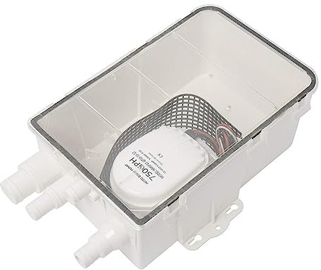 NovelBee 12V 750 GPH Boat Marine Shower Sump Pump Drain Kit System,Built-in Automatic Bilge Pump,Multi-Port Inlet Sump Pump