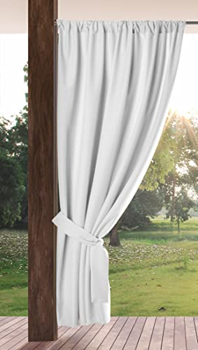 Eurofirany GARDEN Tenda per Esterni con Tasca Per Asta - 1 Pezzo. Tende impermeabili per Terazze, Tenda per Gazebo Pergolata Patio Balcone, Protezione Solare e Privacy, 155x200 cm, Bianco