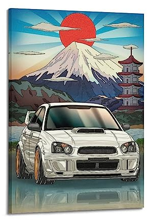 JDM Auto-Poster für Subaru WRX STI Sportauto, dekoratives Gemälde, Leinwand, Wand- und Kunstbild, Familien-Schlafzimmer, Dekoration, 20 x 30 cm