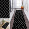 ZDYHMrj Läufer Teppich Lang Flur rutschfest Waschbar 70X600CM Küche Korridor TeppichLäufer für Flur Schwarz Schlafzimmer Wohnzimmer Polyester Teppichmatte Dauerhaft, Anpassbar Küchenteppich