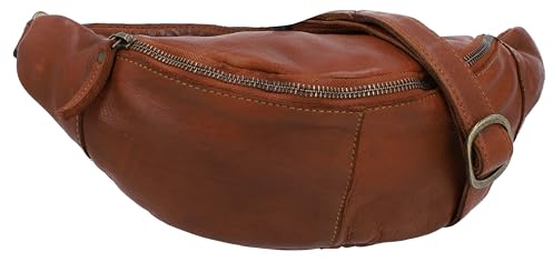 Gusti Leder Cillian Bauchtasche Leder Damen Herren Hüfttasche Crossbody aus Rindsleder Vintage Braun für Alltag Reise und Büro