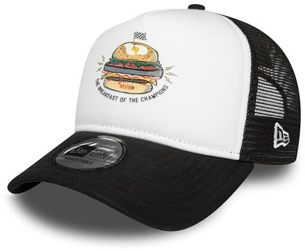 New Era Aprilia Racing Maverick Food E-Frame Mesh Baseball Trucker Cap - Erwachsene Unisex schwarz/weiß - verstellbar - Offizielles Merchandise, weiß, One size
