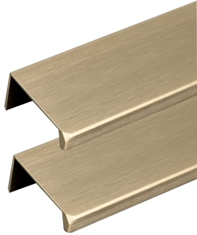 2 Stück Versteckter Möbelgriffe Aluminium Profilgriff Türklinken ein rechter Winkel Schrankgriff Kleiderschrankgriffe Unsichtbarkeit Türgriff Schubladengriff Knöpfe (Gebürstete Bronze,500mm)