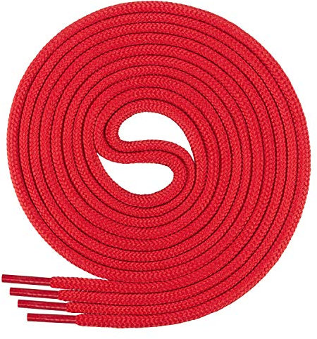 Di Ficchiano 2 Paar Schnürsenkel rot rund für Arbeitsschuhe Trekkingschuhe Stiefel -Schuhbänder sehr reißfest - ø ca. 4,5 mm, Polyester - Farbe: rot 160cm