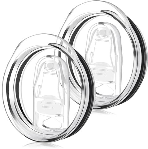 Dünne Ersatzdeckel für Trinkgläser, Kunststoff, spritzwassergeschützt, auslaufsicher, Becherabdeckungen für Mundbecher, Kühlbecher, 2 Stück
