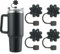 Hebterrka 4 STK Stanley Cup ZubehörSilikon Glitzer Strohhalmabdeckungen, 40&30 oz Tumbler passend, Mehrzweck Strohhalmspitzen, Schwarz