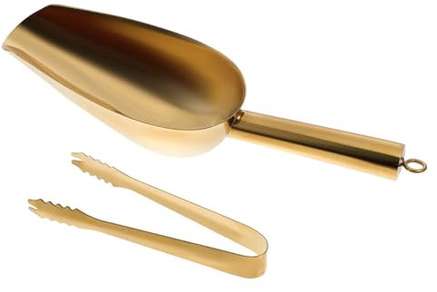 Hoement 1juego Pala De Hielo Acero Inoxidable Multi-función Para Cubitos De Hielo Y Alimentos Para Fiestas Buffets Y Restaurantes