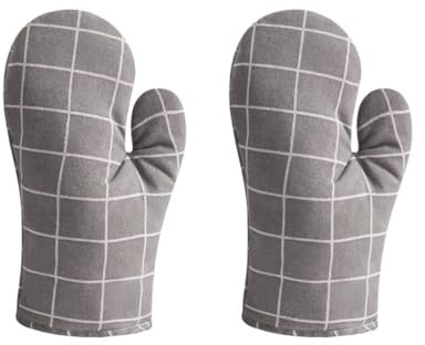 Oven Mitts, 1 Pairs Heat Resistant Kitchen Oven Mitts for 200 Degrees, Oven Gloves, Heat Resistant Double Sided Non Slip Oven Mitts, for Grilling, Cooking, Baking, Barbecue, Gray