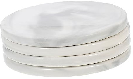 PRETYZOOM Posavasos Patrón De Mármol 4 Piezas Cerámica y Madera para Tazas Redondos De Mesa