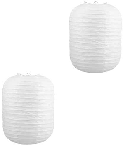 TOGEVAL 2stücke Pendelleuchte Mit Faltbarem Papier-lampenschirm Breit Für Deko Party Und Hochzeitsfeiern Weiße Papierlaterne Für Stimmungsvolle Beleuchtung