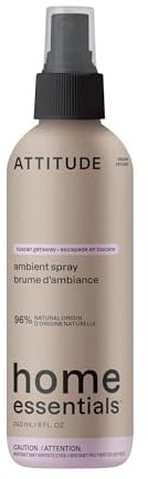 ATTITUDE Scented Room and Air Freshner, Made in Canada, for Home and Bathroom, Natural Origin Ingredients, Vegan, Citrus Scent, Tuscan Getaway, 240 mL