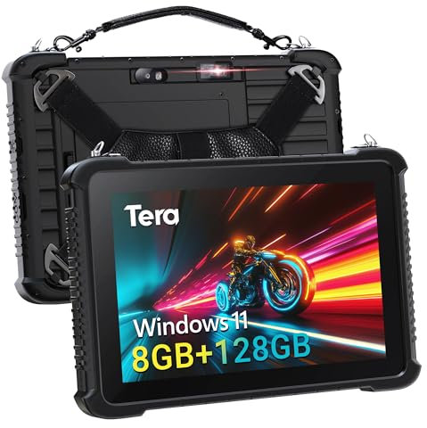 Tera Rugged Tablet 10.1 inch Touch Screen Windows Tablet 8GB + 128GB Intel N5100 Sunlight Readable with Honey-Well N3680 Scan IP65 5000mAh Battery 4G LTE GPS BT5.1 Wi-Fi for Outdoor Field Work T02W