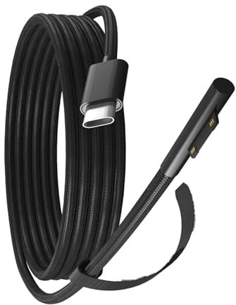 PD100W USB-C Charger Cable Compatible with Surface Pro Laptop Microsoft Surface Pro 10/9/8/7+/7/6/5/4/3/X Windows Surface Laptop 6/5/4/3/2/1 Surface Go Tablet Surface Book Support 65W/45W,6FT