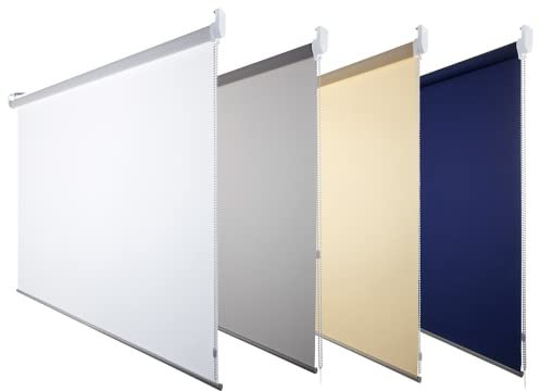 FENSTERDECOR Sichtschutz-Rollo 120 x 180 (BxH) in Weiss I Sichtschutz Fenster I Fensterrollo innen mit flexiblem Seitenzug I lichtdurchlässig & Blickdicht
