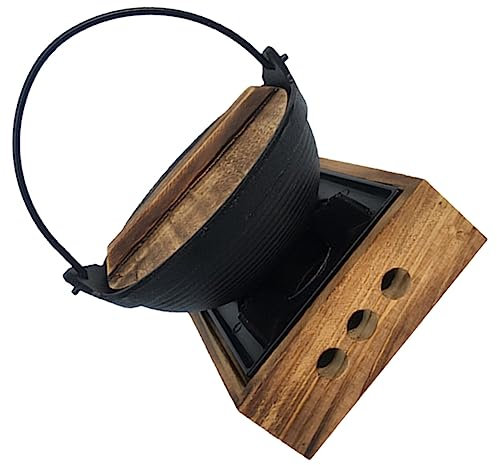 BEBEMOKO Japanischer Topf Gusseisen Kessel zum Kochen Shabu Shabu Stabile Küchenpfanne