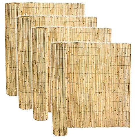 Lot de 4 canisse en Bambou brise vue, clôture de jardin décorative extérieur pour jardin et terrasse,couverture de protection contre le vent et le soleil - Profondeur 150 x Longueur 500 cm