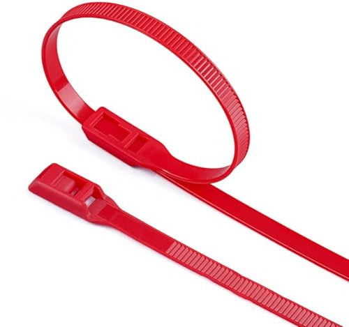 Paquete de 100 bridas de 350 mm para una organización eficaz en diferentes entornos (rojo, 100 unidades)