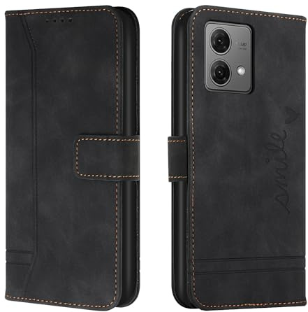 OQQPXIUY Smartphone Flip Case For Motorola Moto G84 Wallet Case,Shockproof TPU Protective Case,PU Leather Phone Case Magnetic Flip Folio Leather Case Card Holders Flip Cases(Black)