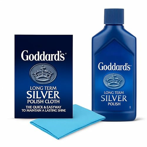 Goddards Long Term Silver Polish 125ml & Silver Polishing Cloth Bundle Pack - Professional Tarnish Remover Kit for Sterling Silver Jewellery, Cutlery & Silverware - Anti-Tarnish Protection