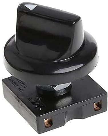 Rotary Fan Switch, 4 Position 3 Speed Selector, Black, Ceiling Fan Wall Control with Button Fan Governor Fan Isolator Switch