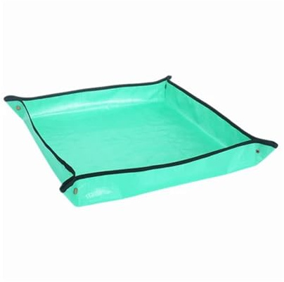 FonHNDG Gartenpflanzmatte Pflanzentransplantationsmatte, Oxford-Gartenmatte, Bodenwechselmatte, tragbares Gartentablett for den Innenbereich, Gartengeräte(Green 100CM)