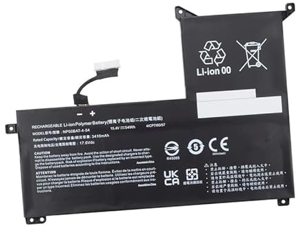 Backupower Ersat NP50BAT-4-54 Akku Kompatibel mit NP70 X17 AT22 Giga-by-te G5 GE KF G7 KE Schenker XMG Focus 16 Colorful X15 at XS22 6-87-NP5KS-51B00 6-87-NP5KS-53G00 15.4V 3410mAh