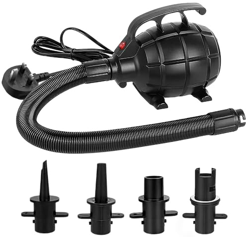 Electric Air Pump for Inflatables, 600W Portable Quick-Fill Air Pump, Electric Pump for Air Inflator Deflator with 4 Nozzles for Air Mattress Beds, Boats, Inflatable Cushion, Couch, Pool Floats