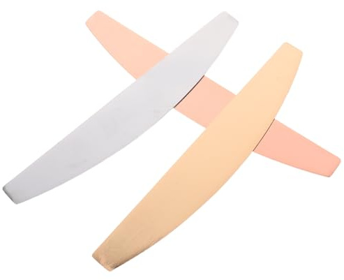 Tofficu 3 Stück Halbmondförmiges Metallfeile mit Austauschbarem Edelstahlkern und Abziehbarem Sandpapier Geeignet für Professionelle Nagelpflege und Präzises Feilen