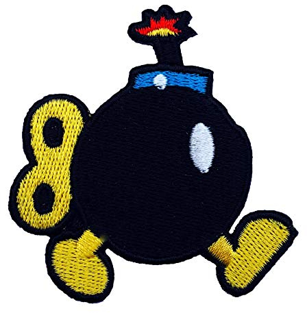 Bob-omb Chuckya-Aufnäher, bestickt, zum Aufnähen oder Aufbügeln