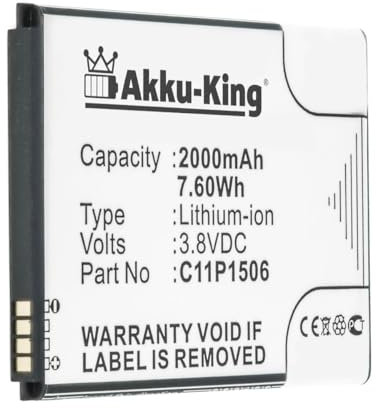 Akku-King Akku kompatibel mit Asus C11P1506 - Li-Ion 2000mAh - für ZenFone Go 5.5, Go 5.5 Dual SIM, G500TG, Live Dual SIM, Z00VD, ZC500TG