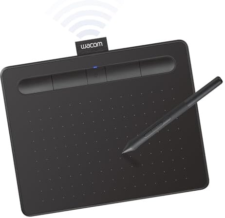 Wacom Intuos Wireless Graphic Tablet with 3 Bonus Software Included, 7.9 x 6.3, Black (CTL4100WLK0)